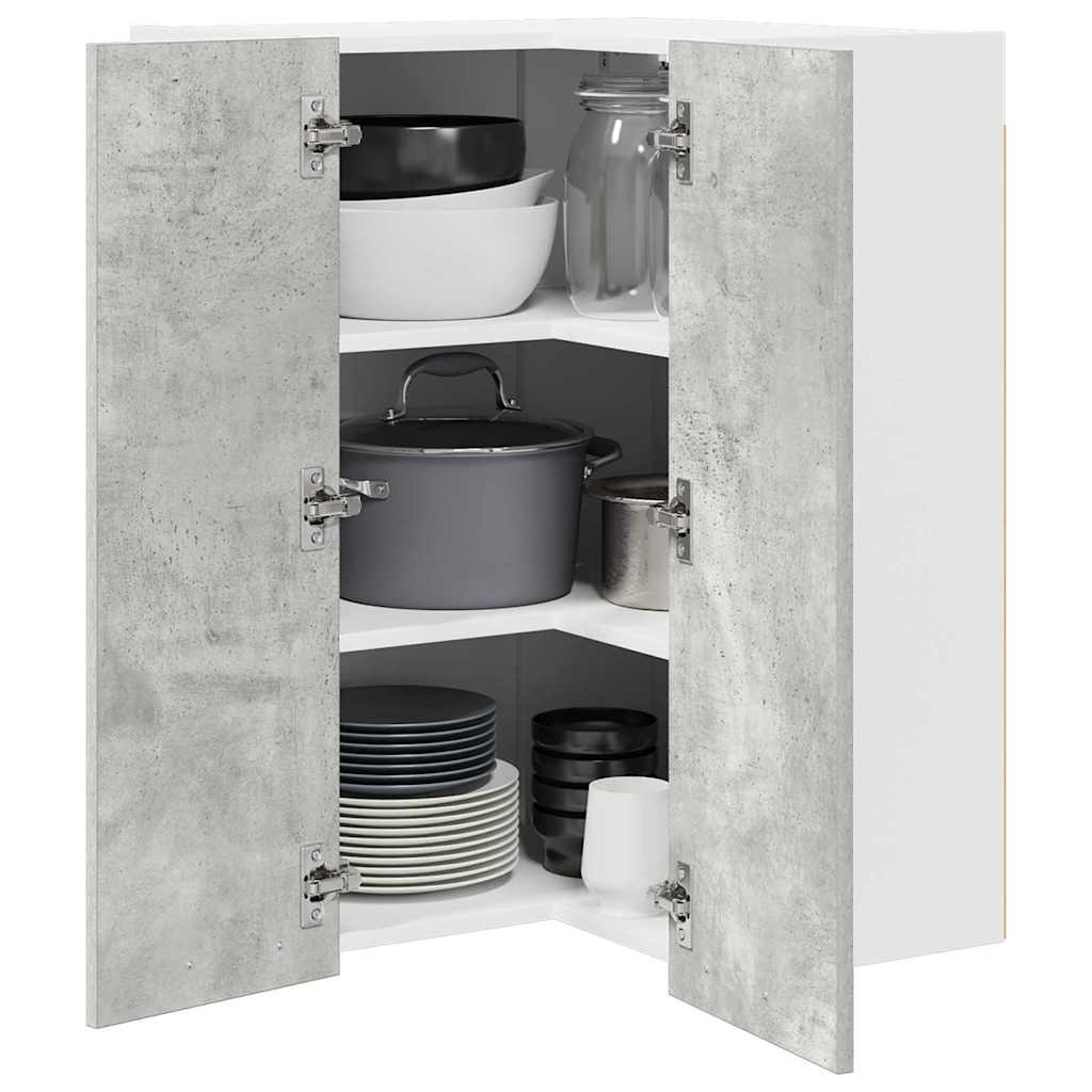 Hanging Cabinet Riga Concrete Grey and White 57 x 57 x 80 cm